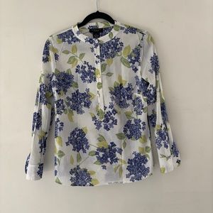 Lightweight cotton half button blouse